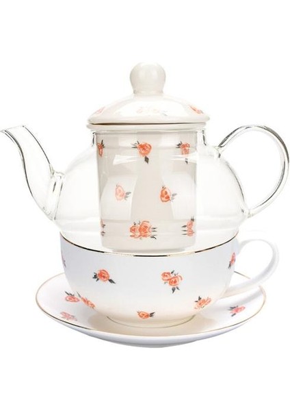 Avrupa Tarzı Gül Çiçek Çaydanlık Seti Phnom Penh Kupası ve Tabağı Mutfak Ev Kahve Kupa Seramik Overglaze | Çaydanlıklar (Çaydanlık Teacup) (Yurt Dışından)
