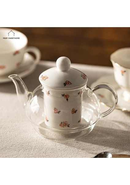 Avrupa Tarzı Gül Çiçek Çaydanlık Seti Phnom Penh Kupası ve Tabağı Mutfak Ev Kahve Kupa Seramik Overglaze | Çaydanlıklar (Çaydanlık Teacup) (Yurt Dışından)