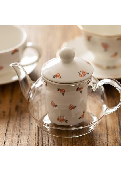 Avrupa Tarzı Gül Çiçek Çaydanlık Seti Phnom Penh Kupası ve Tabağı Mutfak Ev Kahve Kupa Seramik Overglaze | Çaydanlıklar (Çaydanlık Teacup) (Yurt Dışından)