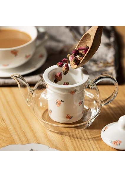 Avrupa Tarzı Gül Çiçek Çaydanlık Seti Phnom Penh Kupası ve Tabağı Mutfak Ev Kahve Kupa Seramik Overglaze | Çaydanlıklar (Çaydanlık Teacup) (Yurt Dışından)