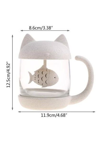 Kedi Cam Bardak Çay Kupa Balık Çay ile Demlik Süzgeç Filtre, Kedi ve Maymun Severler Için Mükemmel Doğum Günü Hediyesi | Çay Demleyicileri (Yurt Dışından)