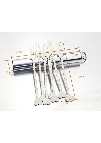 6 Adet Meyve Çatal Set Taşınabilir Paslanmaz Çelik Çoklu Kullanım Snack Kek Tatlı Meyve Çatal Gıda Pick Kürdan Mutfak Aksesuarları | Çatallar (Yurt Dışından)