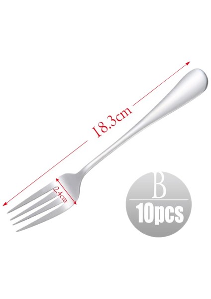 10 Adet 18.3 cm Paslanmaz Gıda Meyve Çatalları Batı Tarzı Gıda Muti Fonksiyonel Ana Akşam Yemeği Çatal Çatal Yemekleri Yemekler | Akşam Yemeği Çatal | Meyve Çatal Çatal Bıçak Takımı (Yurt Dışından)