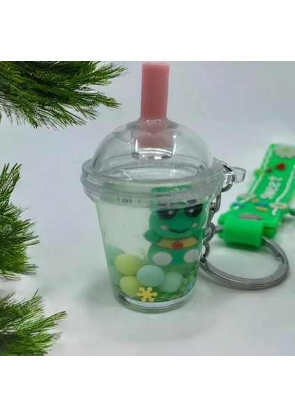 Şirin Figürlü Sulu Milkshake Bardaklı Anahtarlık