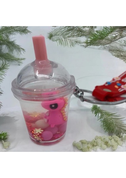 Şirin Figürlü Sulu Milkshake Bardaklı Anahtarlık