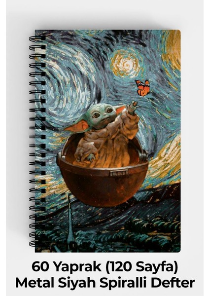 Anime Marketi Star Wars Sanat Tasarımlı A5 Spiralli Sert Kapak Defter 120 Yaprak