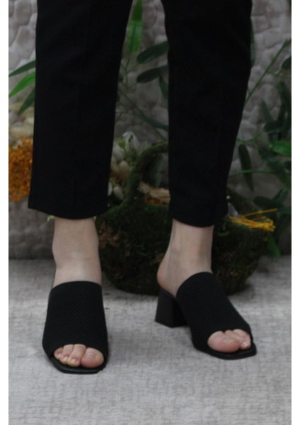 6397 Dantel Örgülü Topuklu Kadın Terlik fiyatları