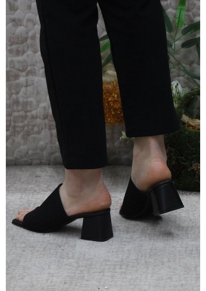 6397 Dantel Örgülü Topuklu Kadın Terlik fırsatları