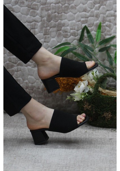 6397 Dantel Örgülü Topuklu Kadın Terlik indirimleri