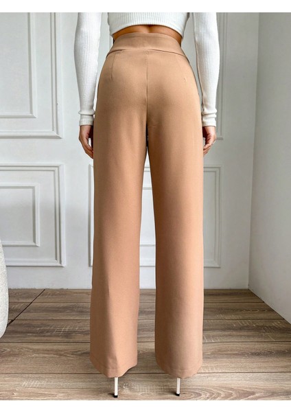 Kadın Pile Detaylı Bol Paça Pantolon PANT6115