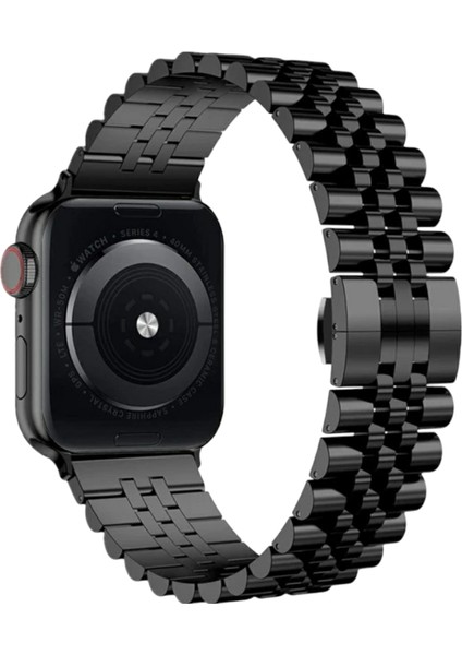 Apple Watch Rolex Stil Çelik Kordon (38mm / 40mm / 41mm /SE Uyumlu) Siyah fiyatları