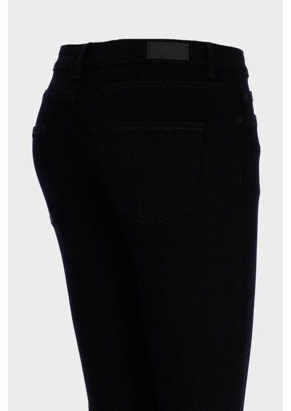Sydney Siyah Yüksek Bel Patı Fermuarlı Slim Straight Jean Pantolon C 4529-066 modelleri