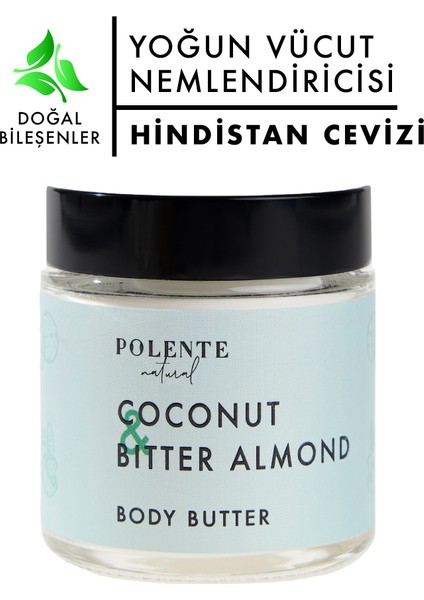 Polente Natural Hindistan Cevizi & Acı Badem Body Butter Yoğun Vücut Nemlendiricisi (100 ml)