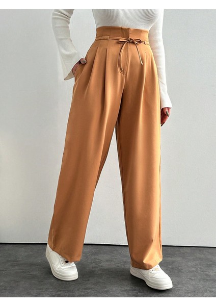 Kadın Pile Detaylı Bağlamalı Pantolon PANT7755