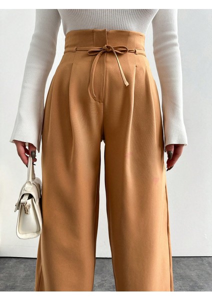 Kadın Pile Detaylı Bağlamalı Pantolon PANT7755