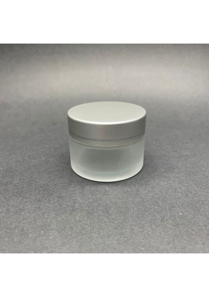 30 cc Buzlu Cam Krem Kavanoz - Gümüş Kapaklı Iç Contalı - 30ML Buzlu Cam Krem Kavanoz x 10 Adet