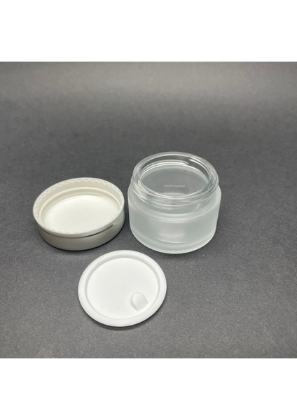 30 cc Buzlu Cam Krem Kavanoz - Gümüş Kapaklı Iç Contalı - 30ML Buzlu Cam Krem Kavanoz x 10 Adet fiyatları