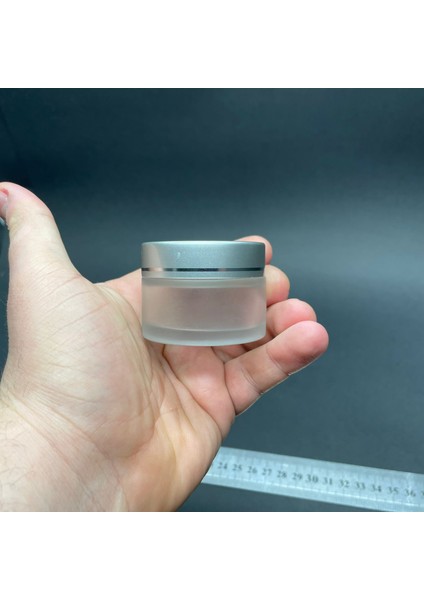 30 cc Buzlu Cam Krem Kavanoz - Gümüş Kapaklı Iç Contalı - 30ML Buzlu Cam Krem Kavanoz x 10 Adet modelleri