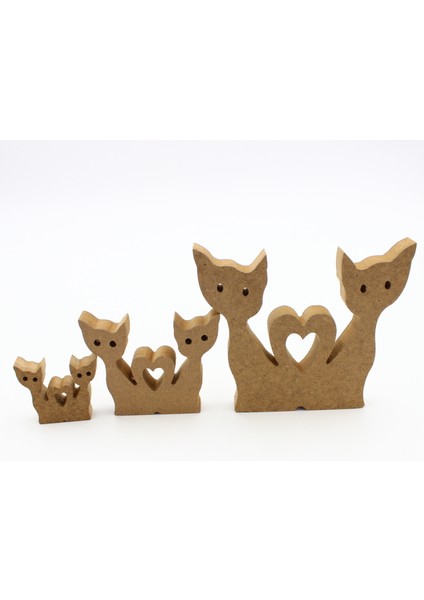 Ahşap Ikizkedi Figürü 3 Lü Takım 15CM 10CM 6cm Ahşap Boyama Ürünü.boyama Etkinliği.okul Öncesi