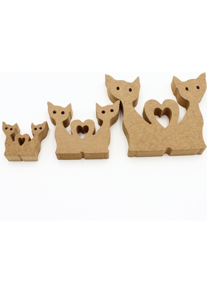 Ahşap Ikizkedi Figürü 3 Lü Takım 15CM 10CM 6cm Ahşap Boyama Ürünü.boyama Etkinliği.okul Öncesi modelleri