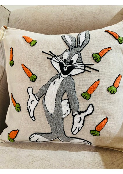 Punch Işleme Kırlent Kılıfı,buggs Bunny 43X43 fiyatları