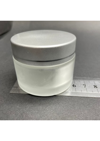 50 cc Buzlu Cam Krem Kavanoz - Gümüş Kapaklı Iç Contalı - 50ML Buzlu Cam Krem Kavanoz x 10 Adet fiyatları