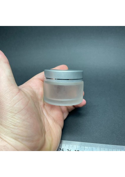 50 cc Buzlu Cam Krem Kavanoz - Gümüş Kapaklı Iç Contalı - 50ML Buzlu Cam Krem Kavanoz x 10 Adet fırsatları