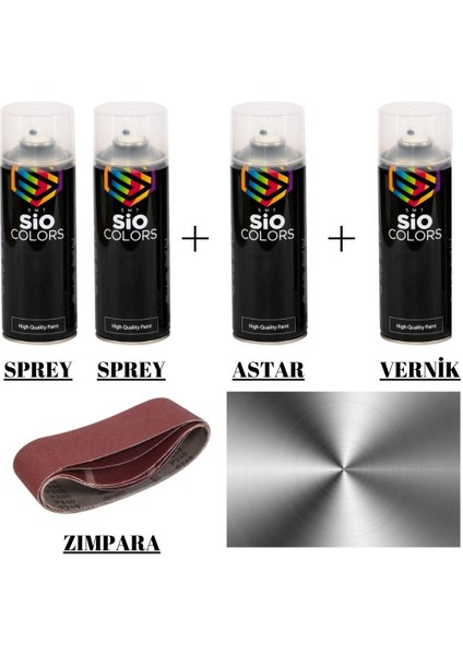 Sio Colors Metalik Renk Özel Set Jant-Metal-Ahşap-Araba Sprey Boya 400 ml