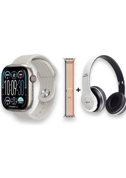 Hk 10 Pro Max Akıllı Saat 49M 2 Kordon Kulaklık Hediyeli