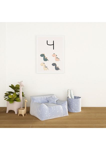 Bebek Odası Dekorasyon - 4 Sayısı Modern Minimalist Kanvas Tablo - Çocuk Odası Tablo