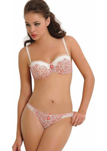 Nbb Push-Up Straplez Çiçekli Sütyen Takım 4309