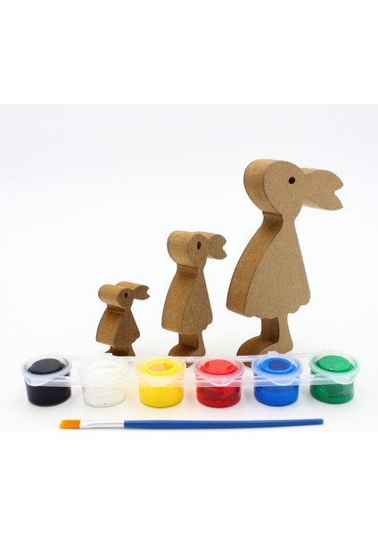 Ahşap Kıztavşan Figürü 3 Lü Takım 15CM 10CM 6cm Ahşap Boyama Ürünü.boyama Etkinliği.okul Öncesi fiyatları