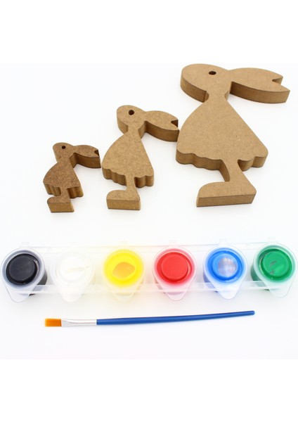 Ahşap Kıztavşan Figürü 3 Lü Takım 15CM 10CM 6cm Ahşap Boyama Ürünü.boyama Etkinliği.okul Öncesi modelleri