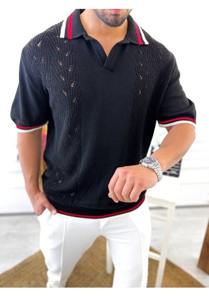 T-Shirt Nefes Alabilen Polo Yaka Terletmez Pamuklu Örme Tişört Oversize Triko Tshirt modelleri