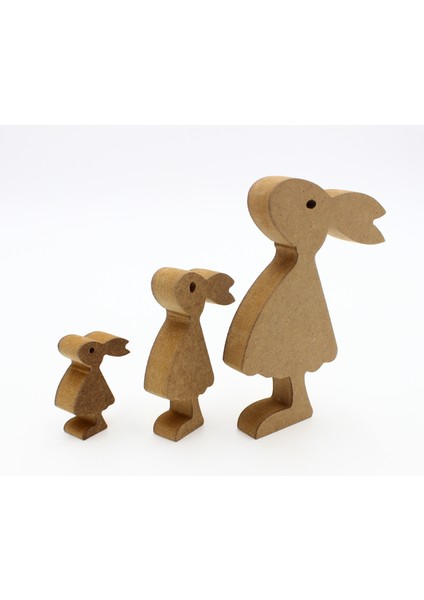 Ahşap Kıztavşan Figürü 3 Lü Takım 15CM 10CM 6cm Ahşap Boyama Ürünü.boyama Etkinliği.okul Öncesi fiyatları