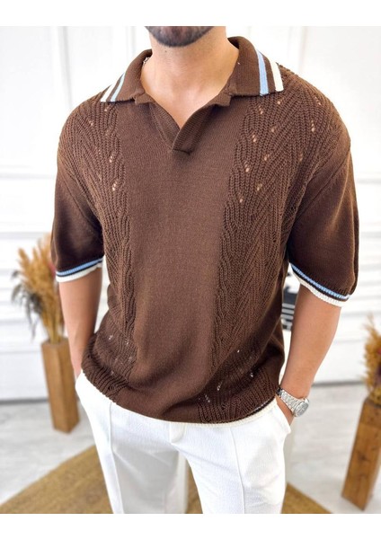 T-Shirt Nefes Alabilen Polo Yaka Terletmez Pamuklu Örme Tişört Oversize Triko Tshirt modelleri