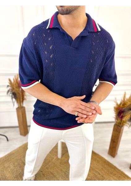 T-Shirt Nefes Alabilen Polo Yaka Terletmez Pamuklu Örme Tişört Oversize Triko Tshirt modelleri