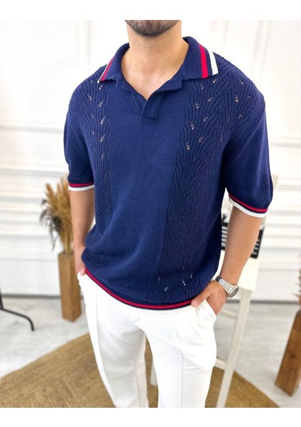 T-Shirt Nefes Alabilen Polo Yaka Terletmez Pamuklu Örme Tişört Oversize Triko Tshirt fırsatları