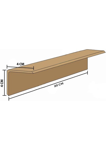 Karton Köşebent Palet Koruyucu Koli Köşe Koruyucu Kraft Köşe 20 cm 50 Adet