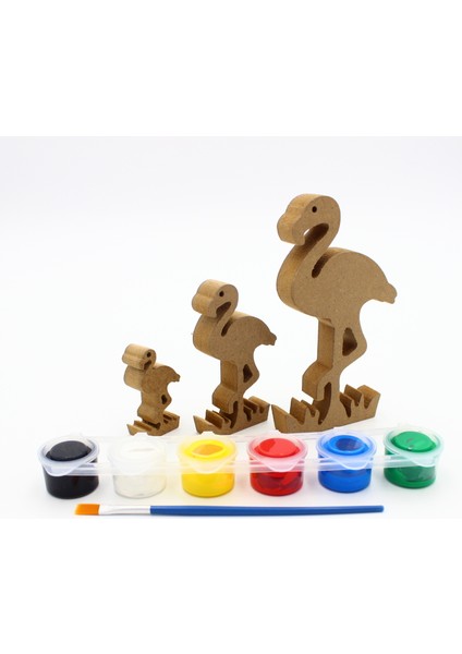 Ahşap Pelikan Figürü 3 Lü Takım 15CM 10CM 6cm Ahşap Boyama Ürünü.boyama Etkinliği.okul Öncesi