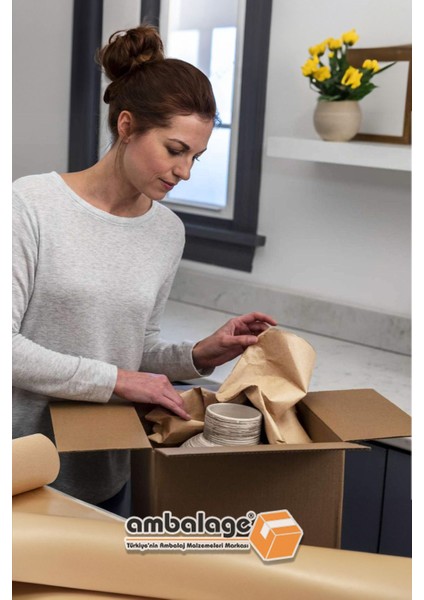 80CMX10MT Kraft Tabak - Bardak Sarma Taşıma Taşınma Paketleme Kağıdı