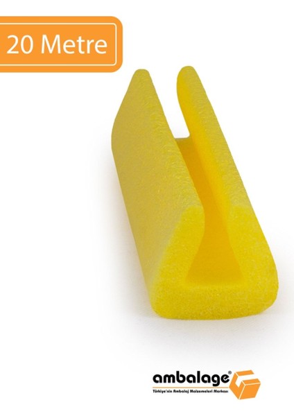 20 Metre Koruyucu Sünger Profil Polietilen Köşe Koruyucu Kenar Koruyucu U25