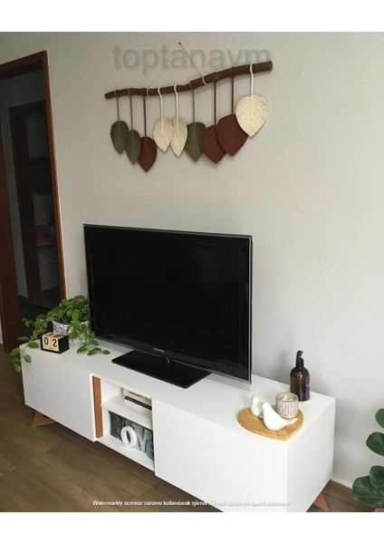 Makrome Duvar Süsü Yaprak Duvar Dekorasyonu