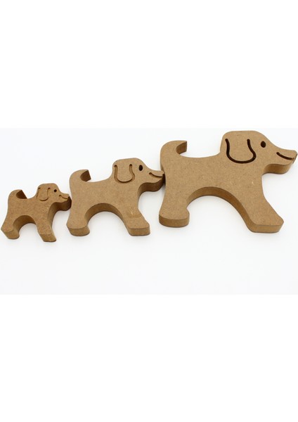 Ahşap Şirin Köpek Figürü 3 Lü Takım 15CM 10CM 6cm Ahşap Boyama Ürünü.boyama Etkinliği.okul Öncesi