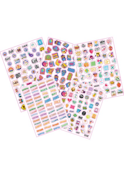 Colour Kid 800 14 Sayfa Eğlenceli Çıkartma - Planner ve Gift Stickers