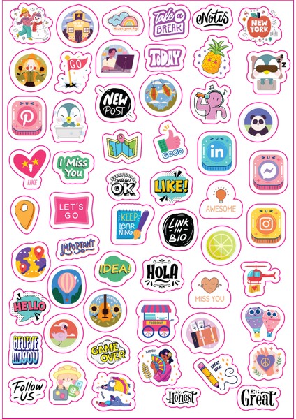 Colour Kid 800 14 Sayfa Eğlenceli Çıkartma - Planner ve Gift Stickers