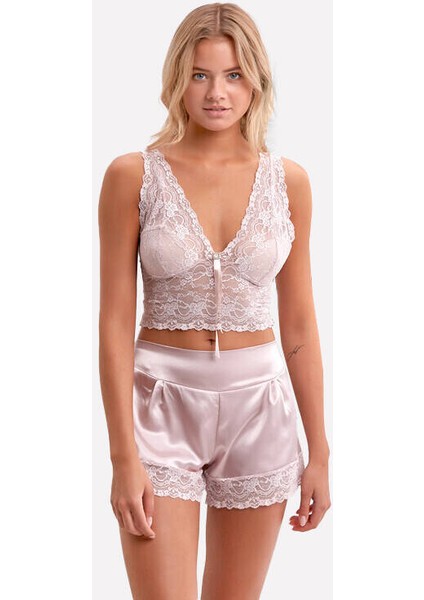 Pudra Dantel Büstiyerli Saten Şort 3398 fiyatları