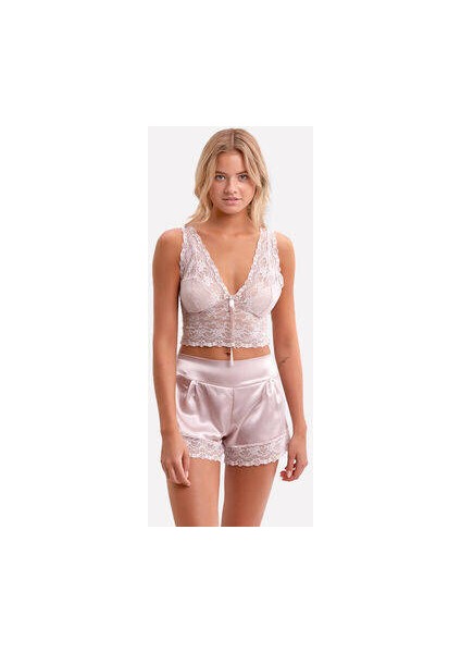 Pudra Dantel Büstiyerli Saten Şort 3398 indirimleri