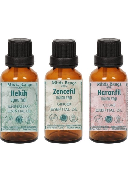 Kekik Yağı 10ML, Zencefil Yağı 10ML, Karanfil Yağı 10ML, %100SAF