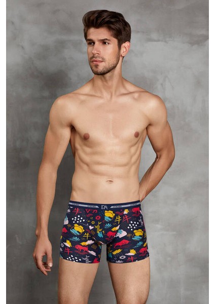 Boğa Desenli Kısa Paçalı Modal Boxer 1849